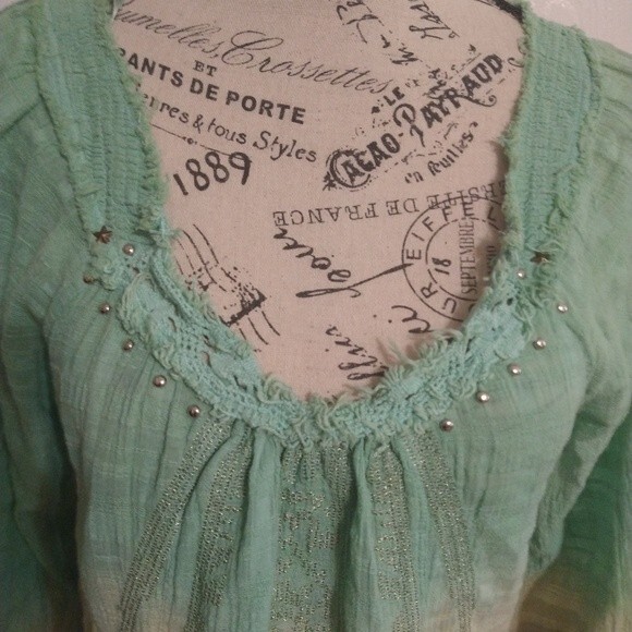 Free people tie dye fringed top Small Hobo Beachy - Picture 5 of 8